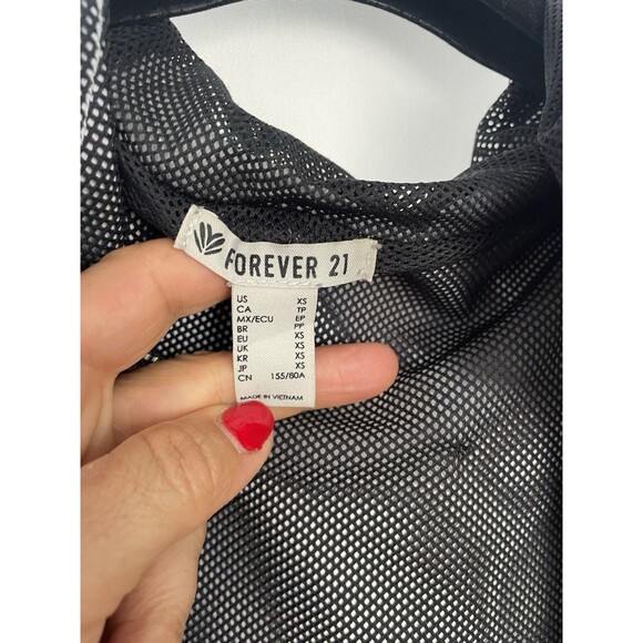 Forever 21 Cropped Hoodie Bomber Floral Jacket Pockets Full Zip SZ XS - Picture 8 of 8